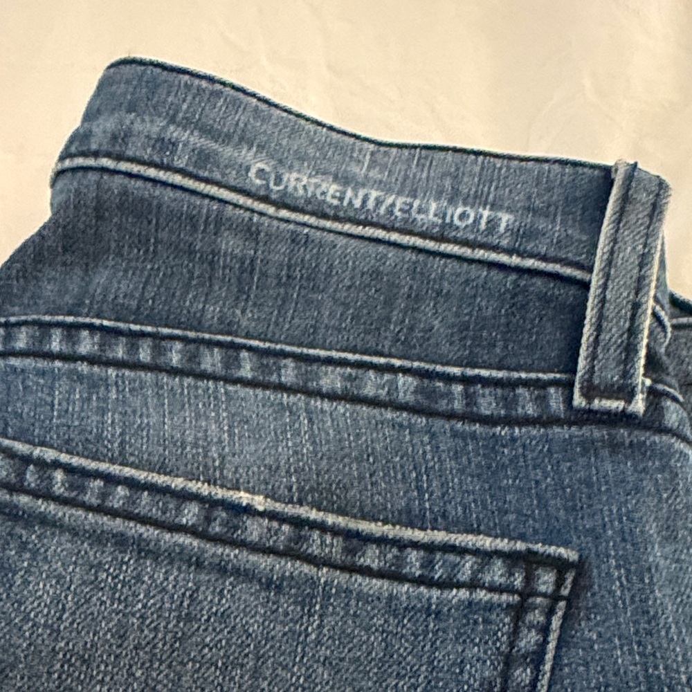 worn once! Current Elliot Blue Patchwork Jeans - image 6